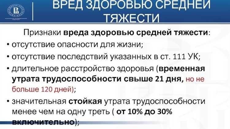 Средняя тяжесть вреда здоровью причины симптомы и лечение