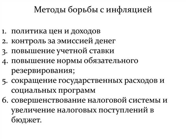 Управление инфляцией эффективные способы справиться с ростом цен