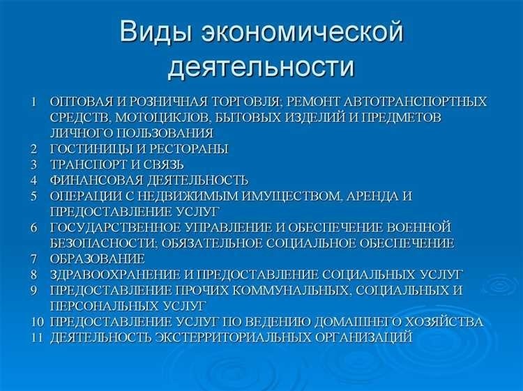 Виды экономической деятельности полный список и описание